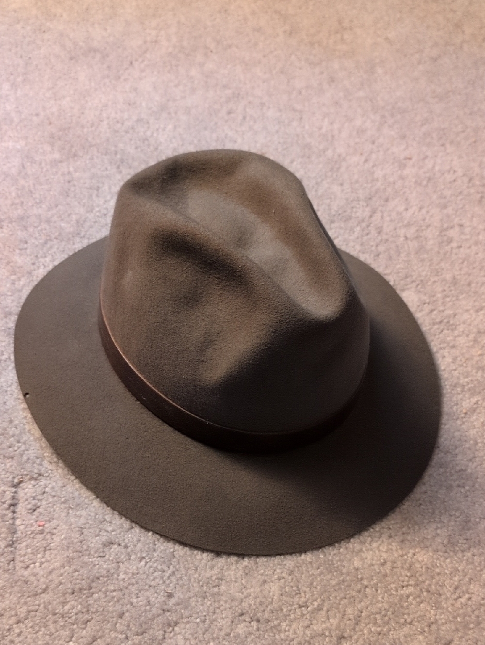 Men's Classic Brown Wool Fedora Hat